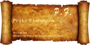 Pritz Florencia névjegykártya